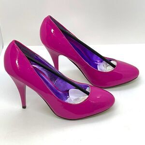 Sexy Round Toe Fushia High Heel Pumps. Size 6.5